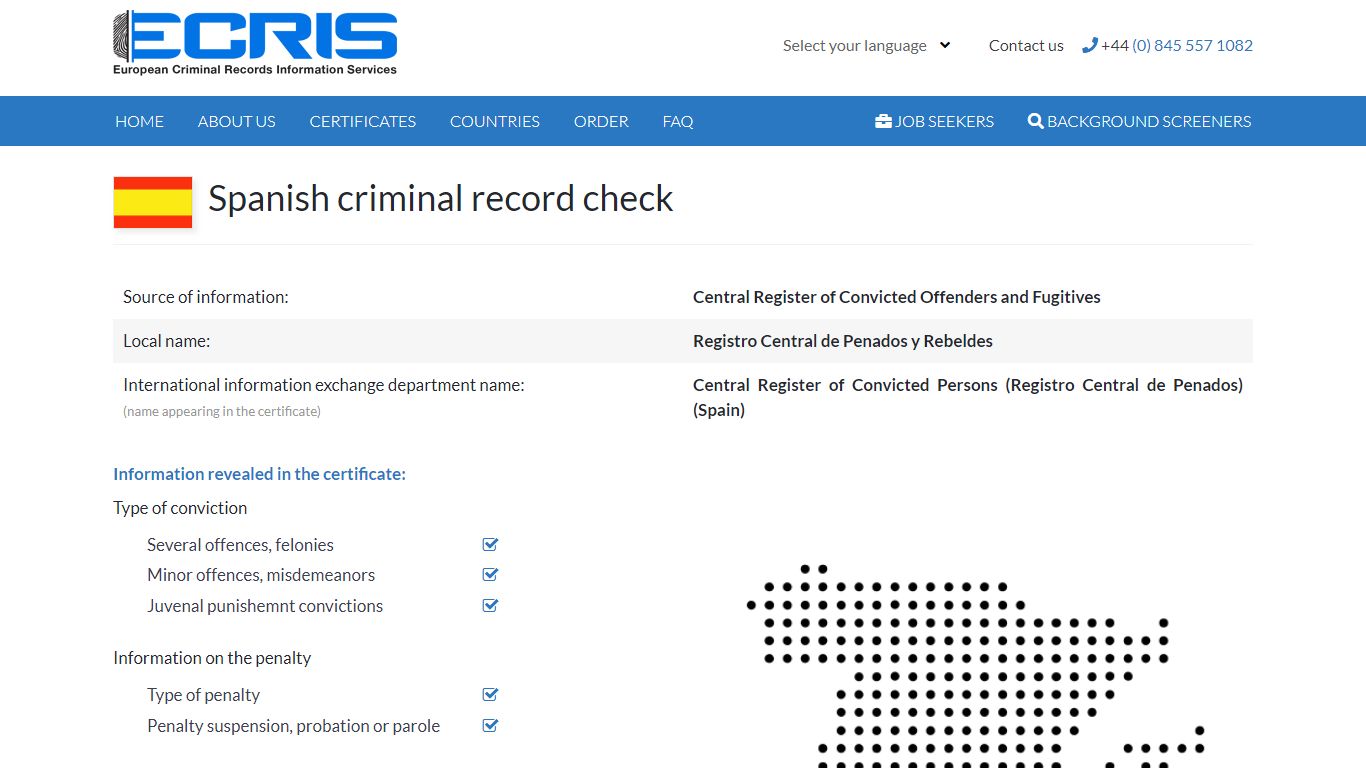 Spanish criminal record check from Central Register of Convicted ...